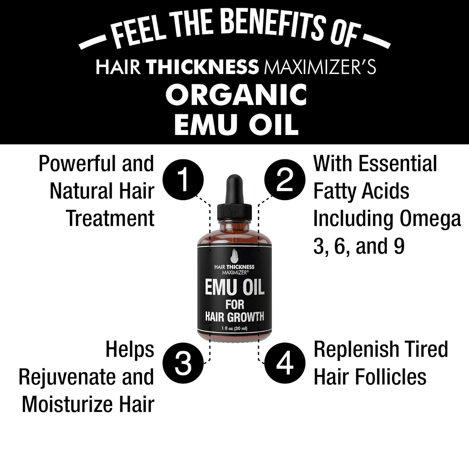 How long does emu oil take to work on hair? Within 30 days you will see improvement