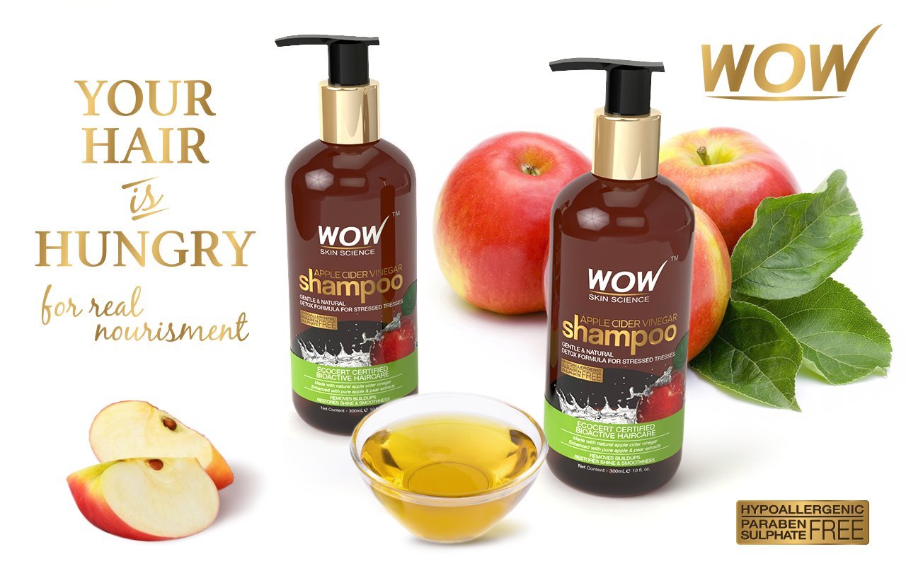 WOW Apple Cider Vinegar No Parabens & Sulphate Shampoo - Best Ayurvedic shampoo