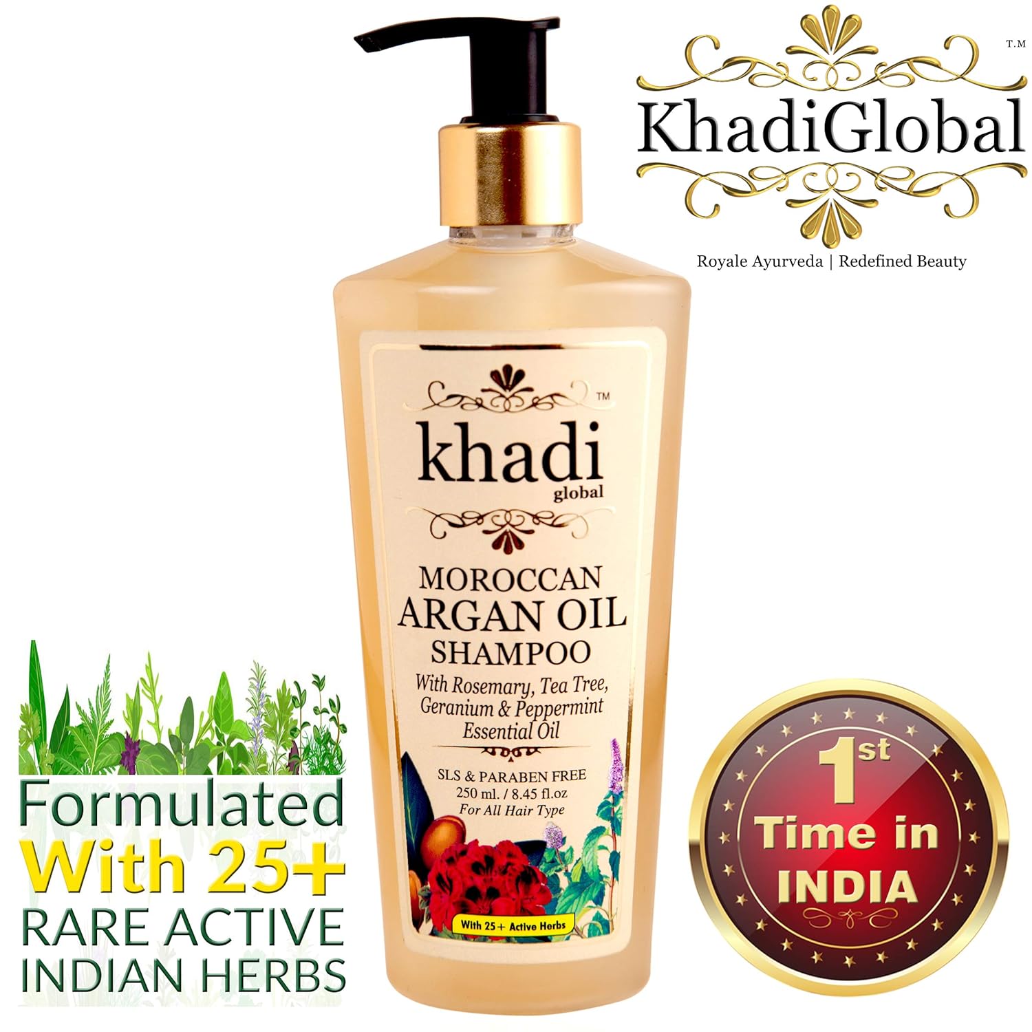 Khadi Global Moroccan Argan Hair Shampoo - Herbal shampoo in India