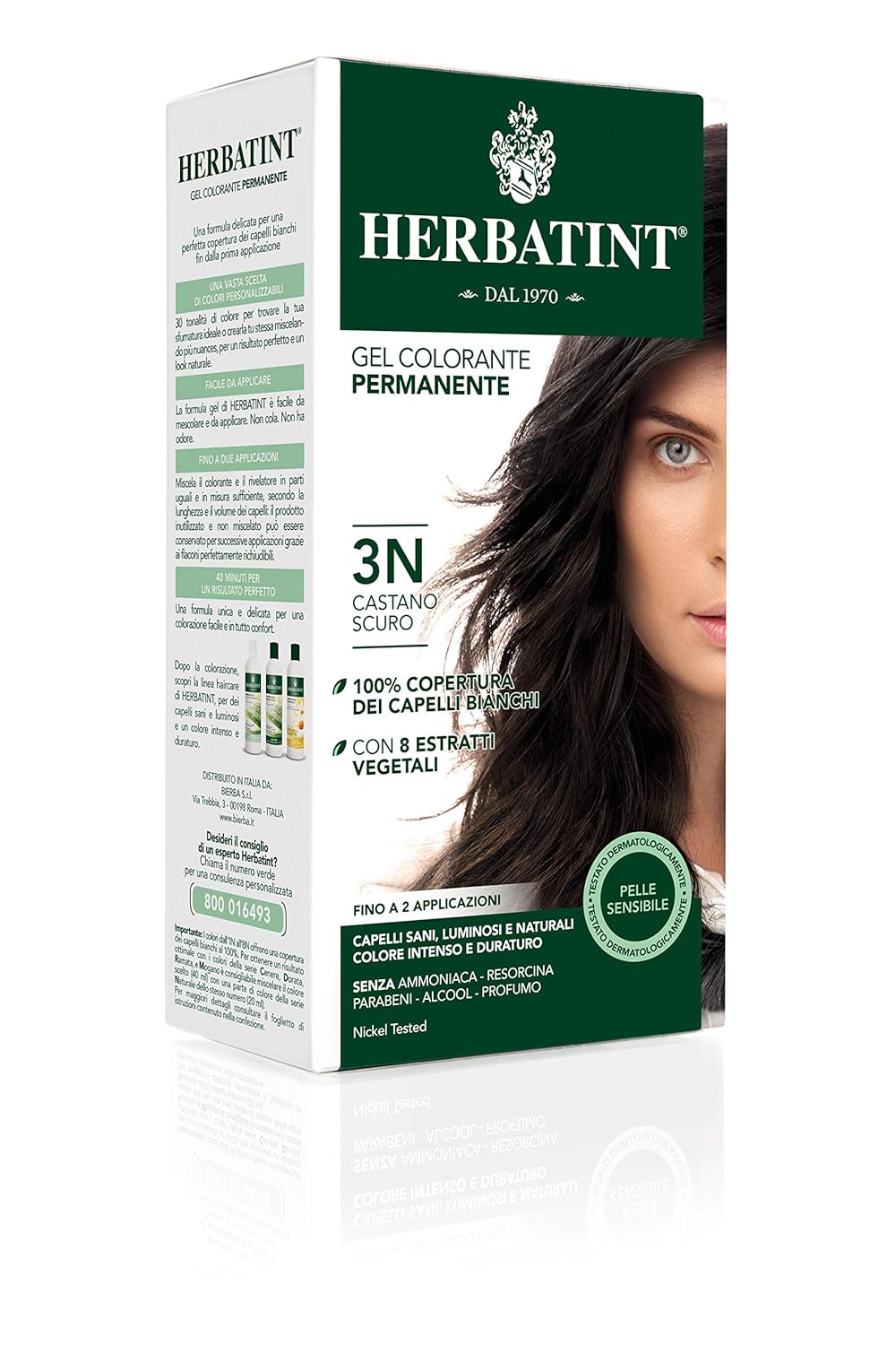 Herbatint Permanent Herbal Haircolour Gel 3N Dark Chestnut - Best Herbal Hair Colour in India.