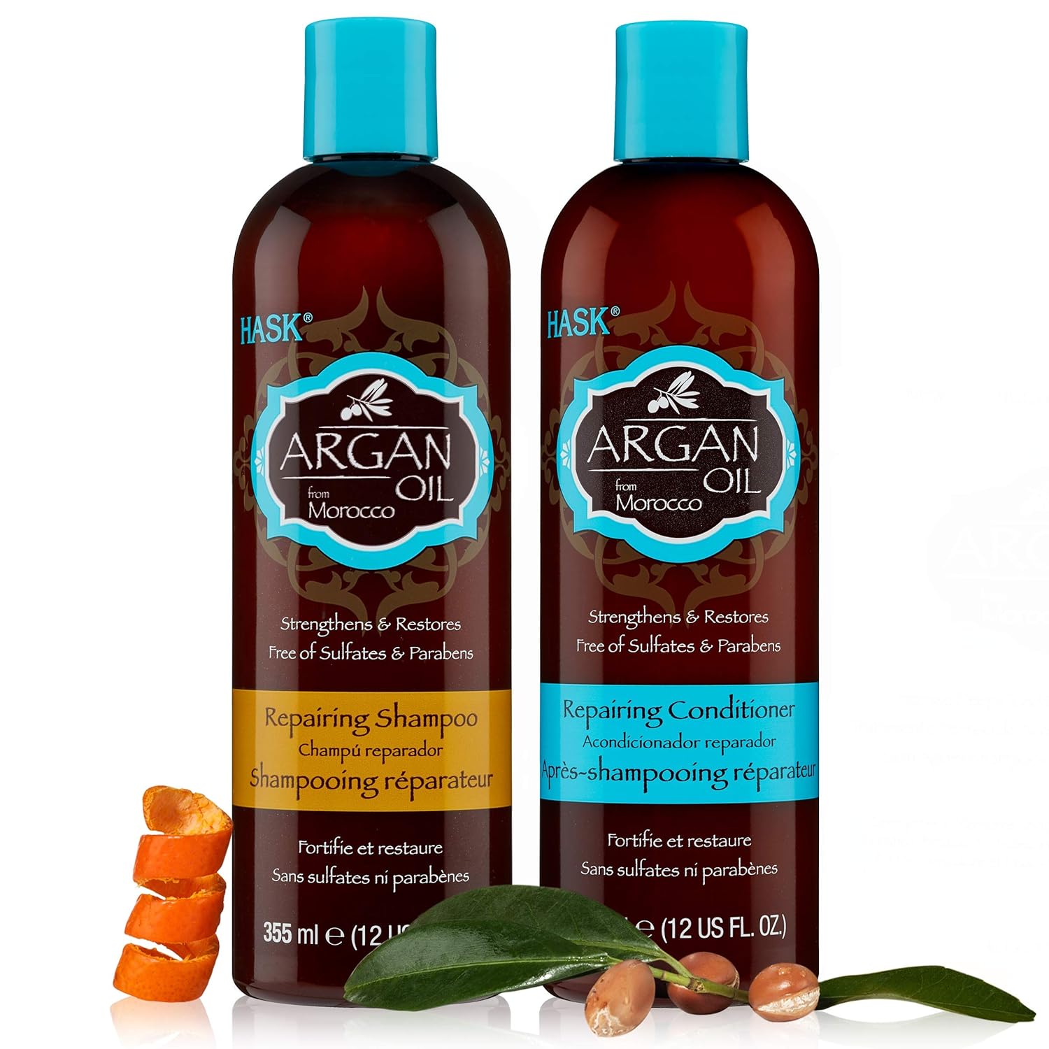 Hask Argan Oil Shampoo & Conditioner Set - Oily Scalp Hair Loss Treatment