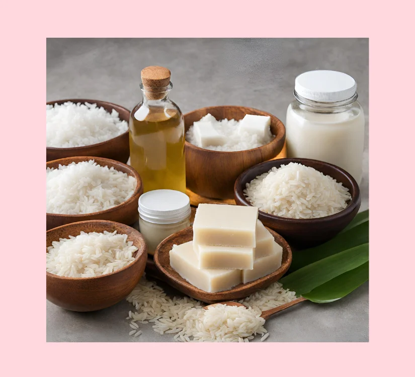 Ingredients of rice shampoo bar