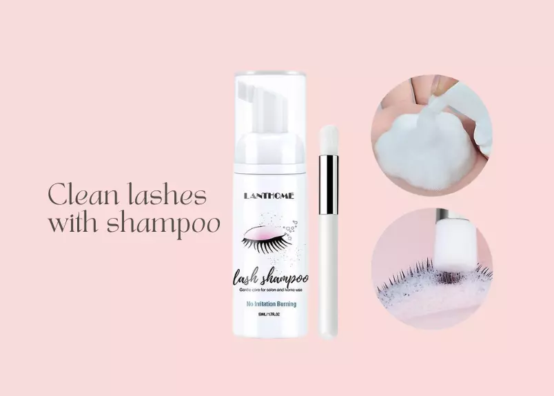 wash lashes with shampoo 